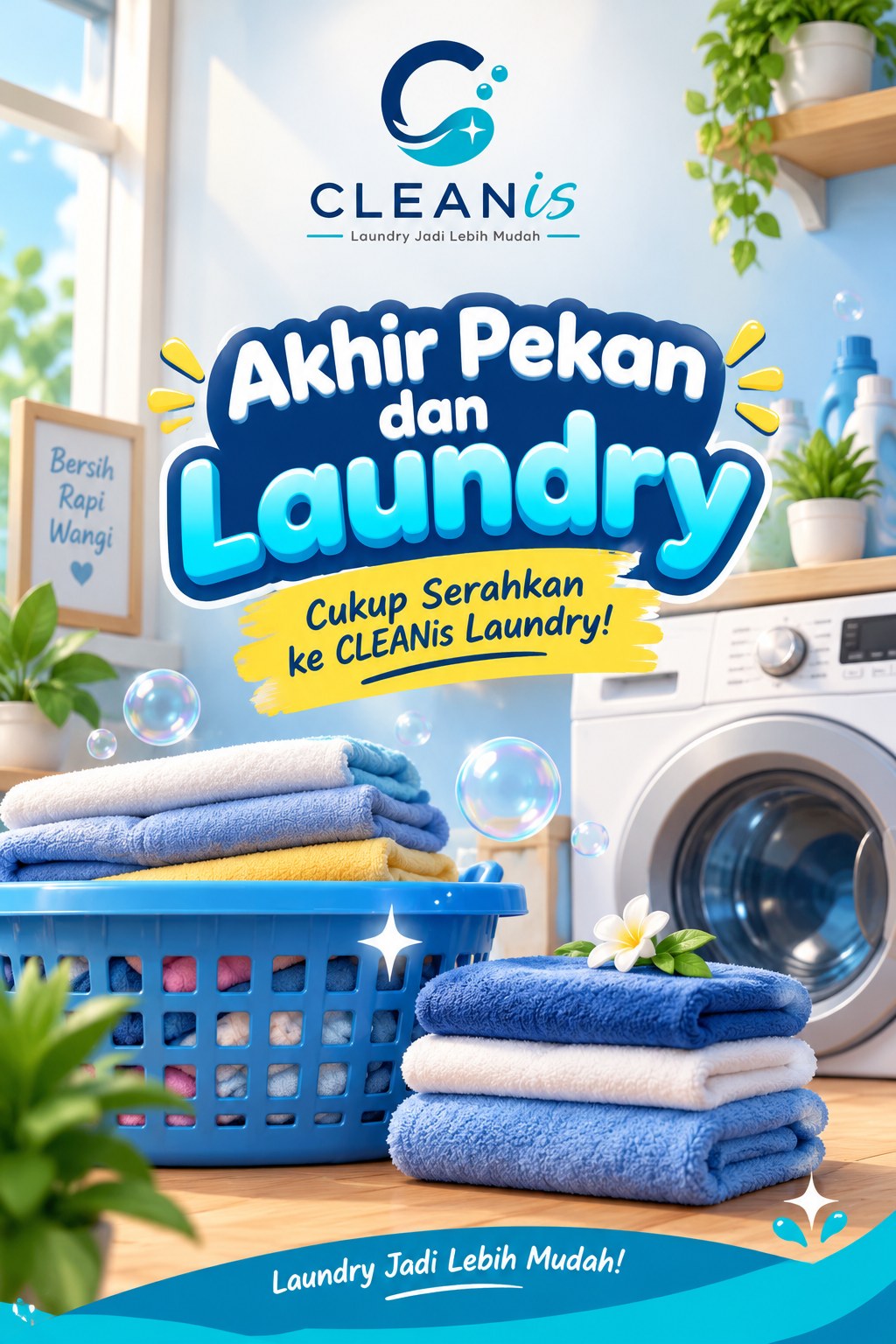 Poster promo akhir pekan CLEANis Laundry